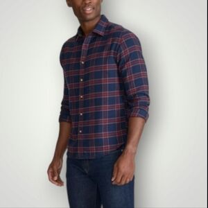 UNTUCKit Mens Flannel Shirt 3XL Navy Plaid Rosato Relaxed Fit Long Sleeve